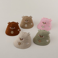 Pocket Bear Infant Fisherman Hat Spring and Summer Super Cute Thin Sunshade and Sunscreen Children's Basin Hat for Male and Female Babies