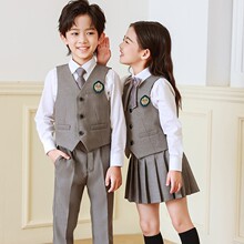 幼儿园园服春秋款英伦风西装礼服一年级班服四件套小学生校服套装