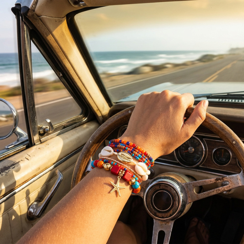 Bohemian Vacation Style European and American Cross-Border New Style Stacked Seed Bead and Shell Bracelets Creative Design Beach Jewelry Bohemian Vacation Style European and American Cross-Border New Style Stacked Seed Bead and Shell Bracelets Creative Design Beach Jewelry