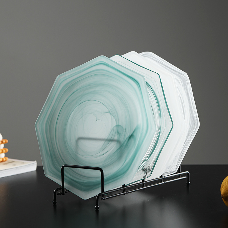 Premium White Cloud Plate Western Restaurant Dist Plate Fruit Plate Light Luxury Frosted Octagonal Glass Plate Breakfast Plate Premium White Cloud Plate Western Restaurant Dist Plate Fruit Plate Light Luxury Frosted Octagonal Glass Plate Breakfast Plate