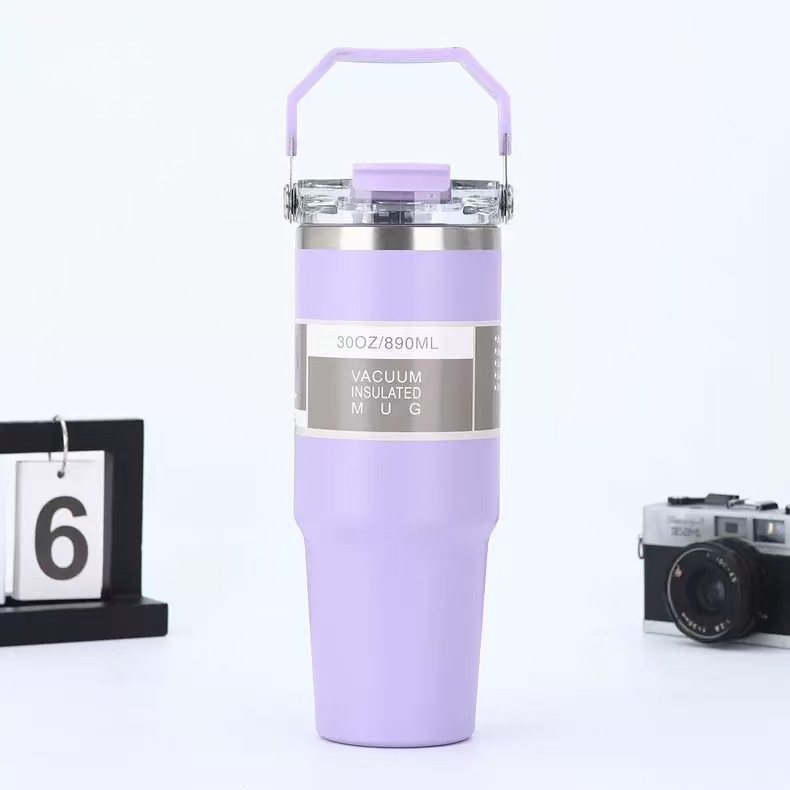 東南アジアアメリカンスタイル 20oz30oz カーカップポータブルシングルおよびダブルドリンク透明カバーアイスバ 304 ステンレス鋼魔法瓶カップ|undefined