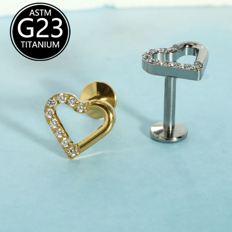 Labret piercing jewelry detail image