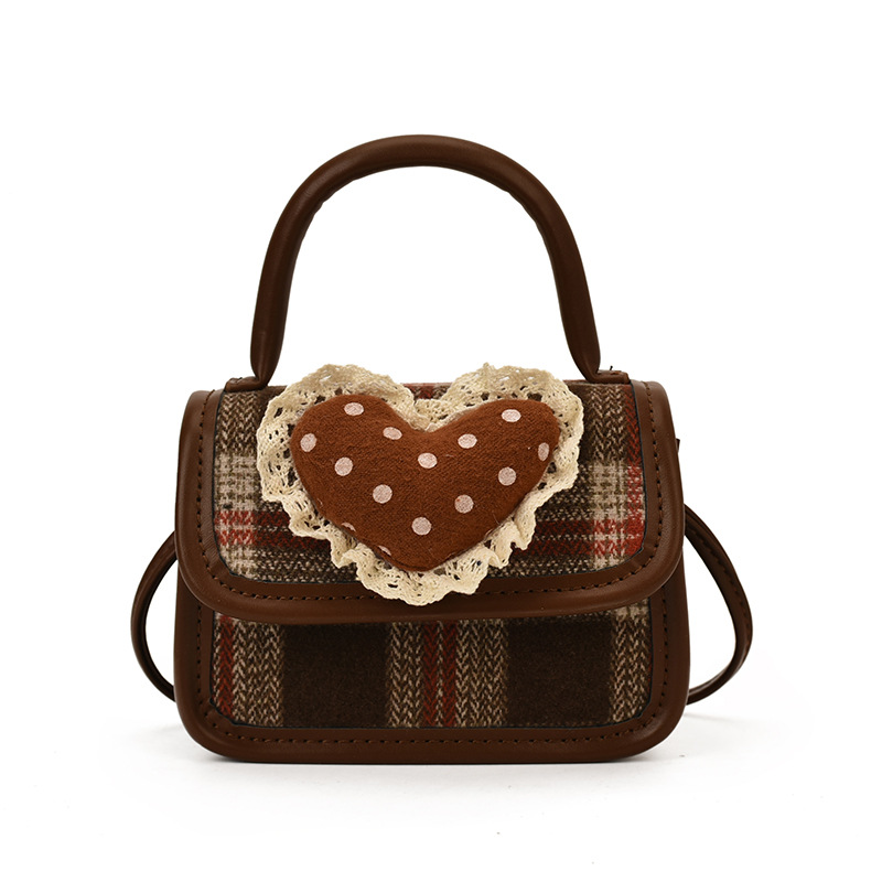 Bolsas de mano de encaje dulce para niños y niñas, bolsas de mano a cuadrícula, mini bolsas de mochila para bebés, nuevos accesorios para niños.