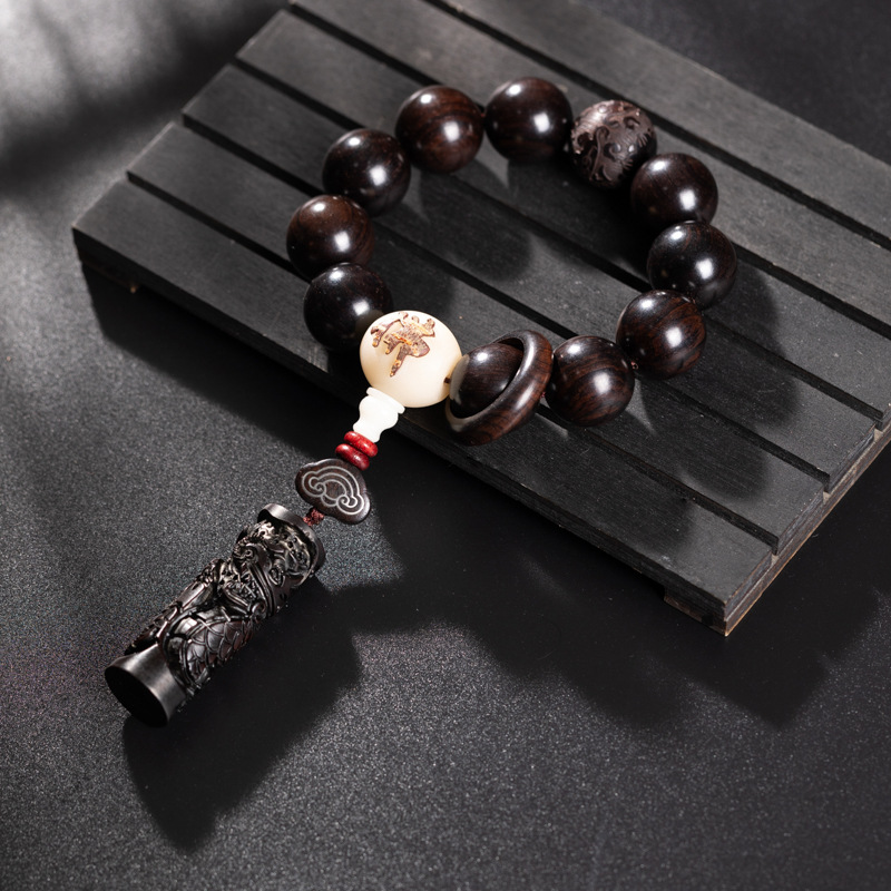 汽车档位佛珠天然黑檀木护路葫芦保平安车用装饰用品挡杆珠挂件男