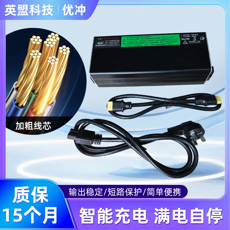 三元锂快充30A可调节充电机四轮车低噪音充满自停锂电池充电器