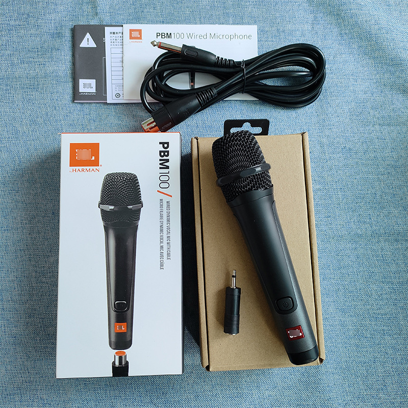 Cross-Border Export Pbm100 Wired Dynamic Microphone Home Singing Live Recording Pull Rod Audio Amplifier Microphone