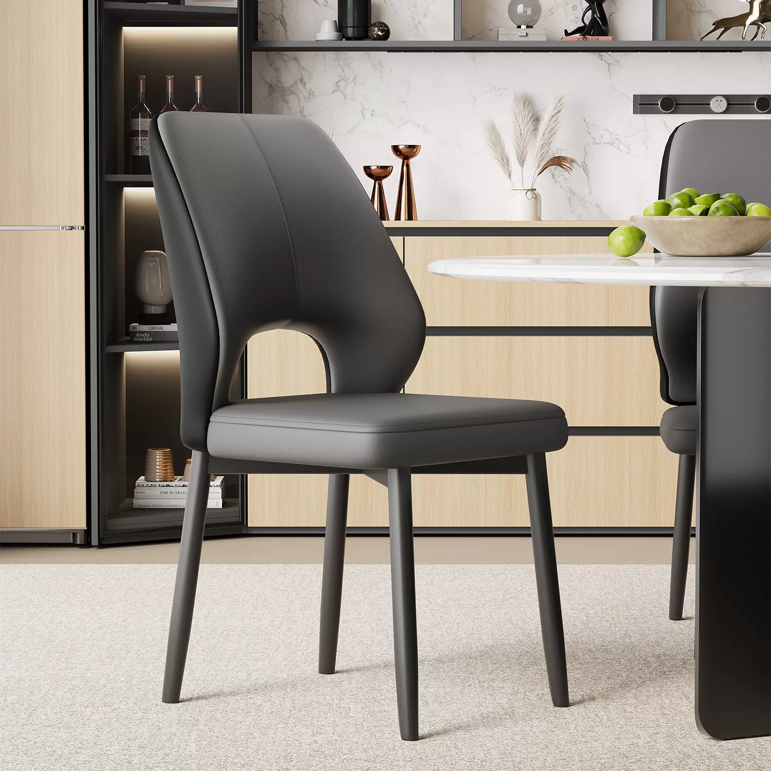 餐椅家用轻奢高级感餐桌椅意式极简餐厅椅子酒店靠背软包椅书桌椅