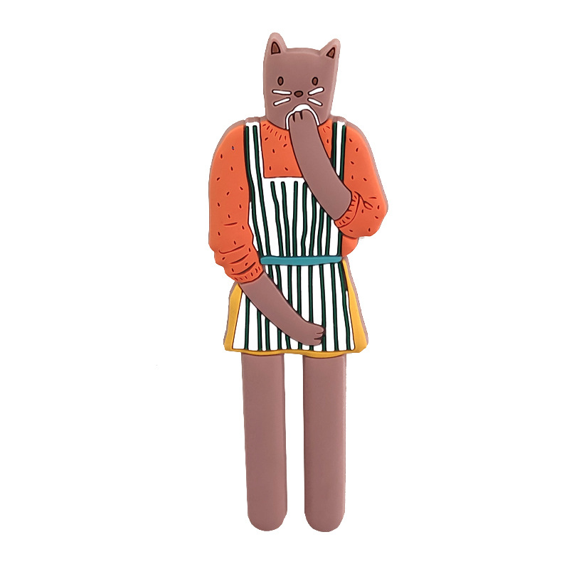 新商品日用日系北欧キッチン収納創意可愛いアニメ愛下厨の猫磁気冷蔵庫フック