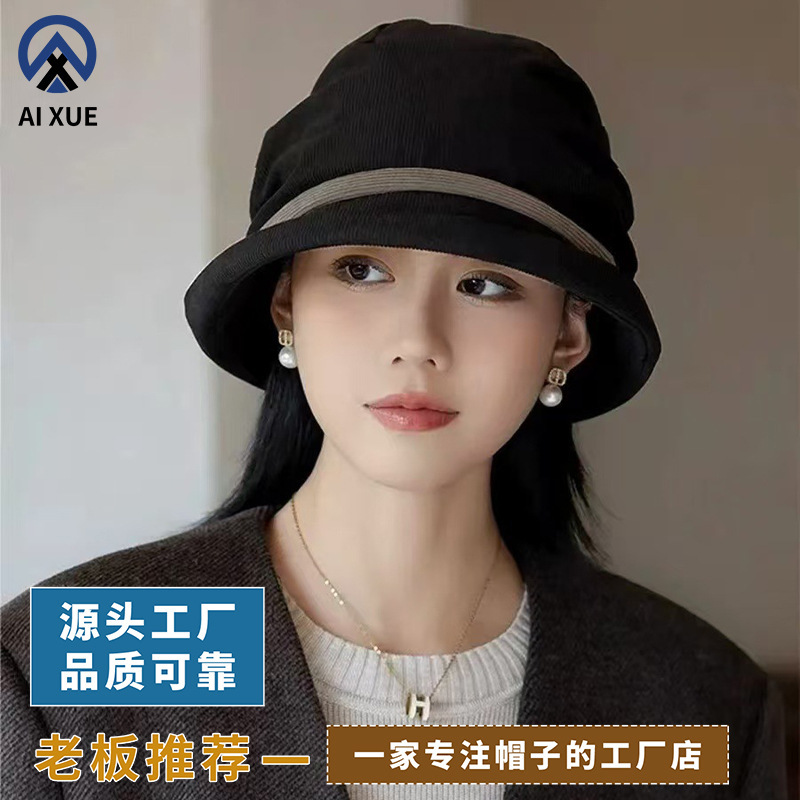冬季新款新款渔夫帽子女加大加宽帽身盆帽舒适显脸小百搭渔夫帽子|undefined