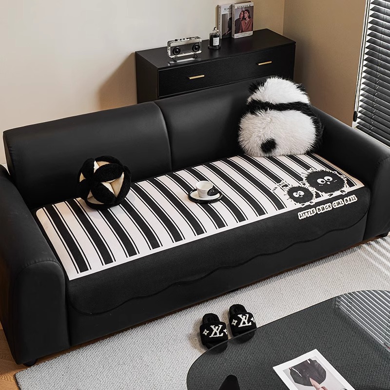 Cojín de sofá de dibujos animados de forma especial 2025 nuevo estilo Four Seasons Universal Una cubierta de tela antideslizante de fila recta de chenilla