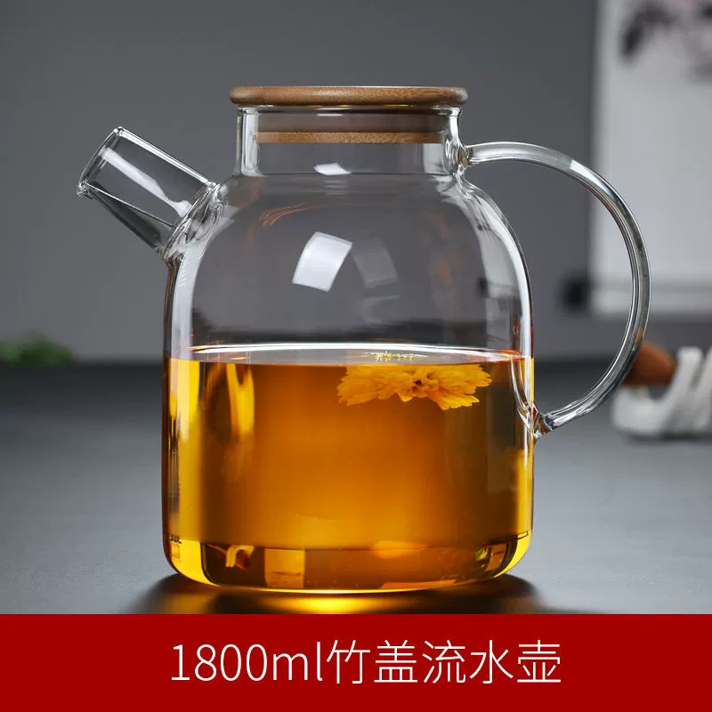 Glass explosion-proof capacious transparent teapot, increased thickness