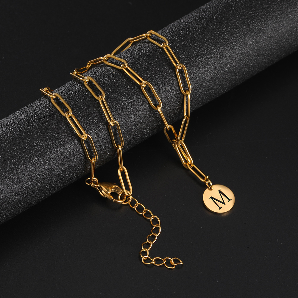 Stainless Steel Material Fashion Letter Stainless Steel Plating Pendant Necklace 1 Piece