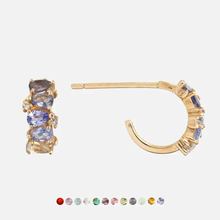 Solid Gold Ombre Birthstone Hu