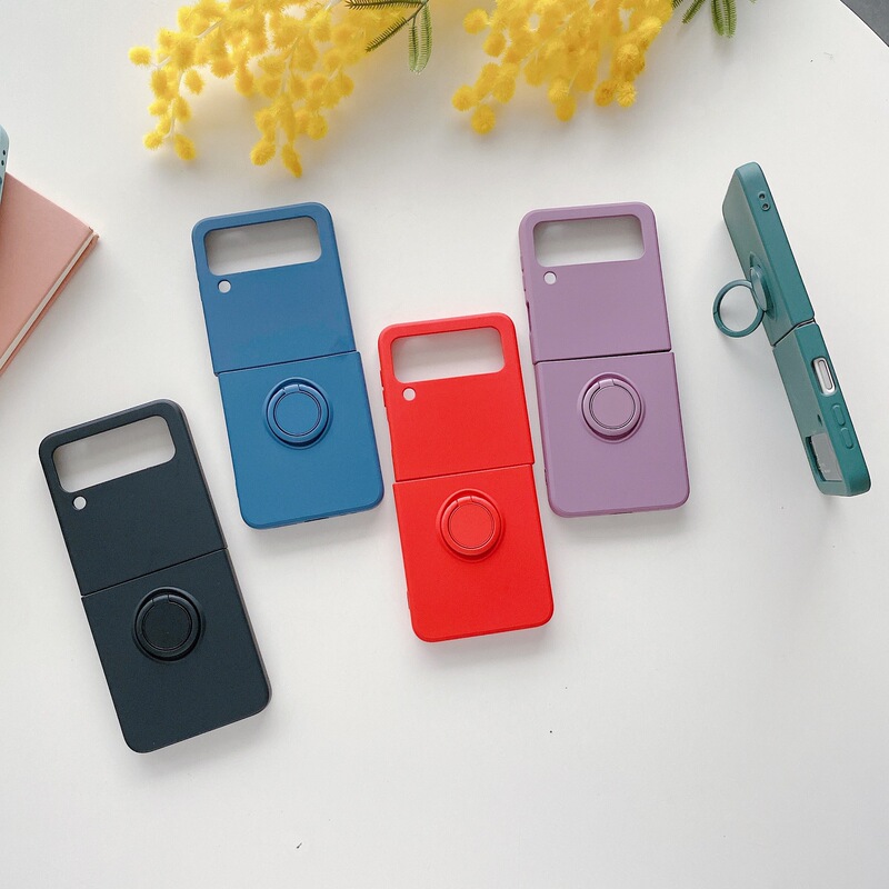 Suitable for Samsung Galaxy Zflip 7Th Generation Foldableing Zflip5 Mobile Phone Case Protective Cover Case Silicone Rotating Support