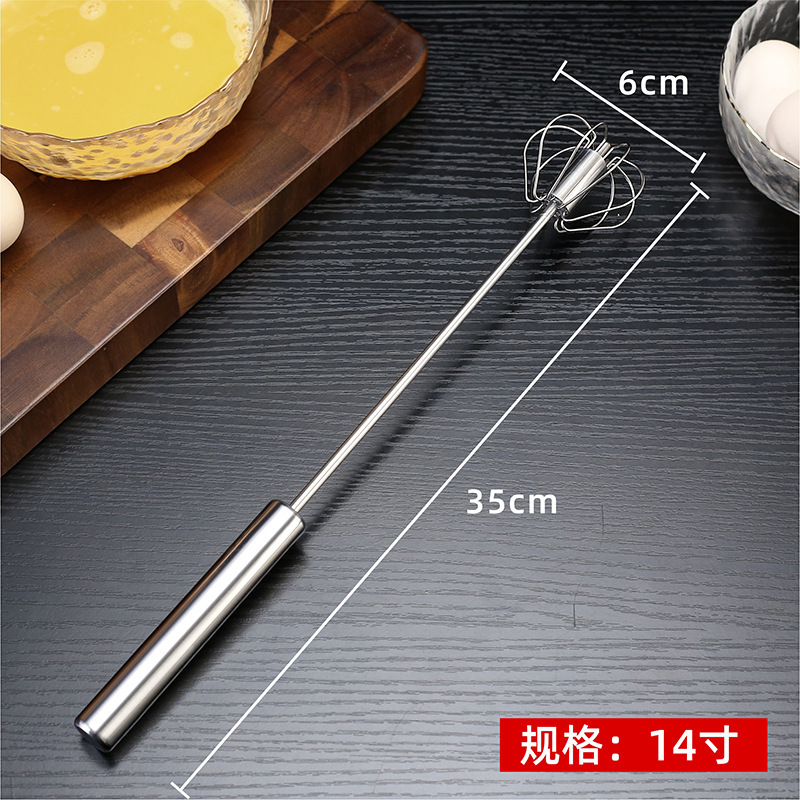 Doméstico de acero inoxidable rotativo semiautomático batedor de huevos de cocina de acero inoxidable herramienta de horneado de prensa manual batedor de huevos