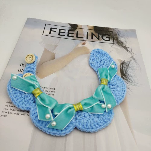 Домашнее Животное Кошка Собака Крюк Шерсть Вязаный Нагрудник Воротник