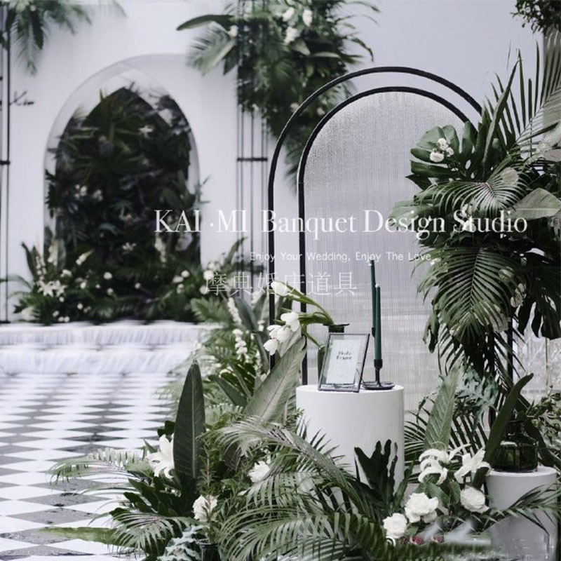 Nordic ironwork wedding arch stage backdrop guest reception decoration minimalist wedding creative decoration wedding arch gate