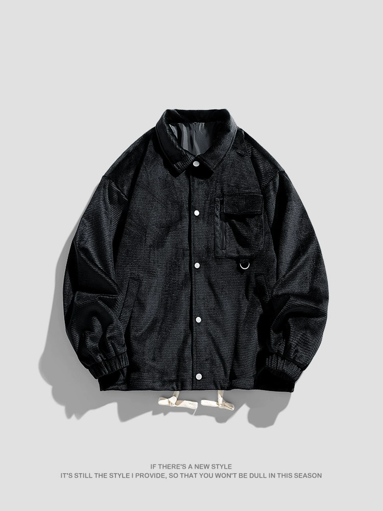 Autumn solid trend retro jacket, loose fit