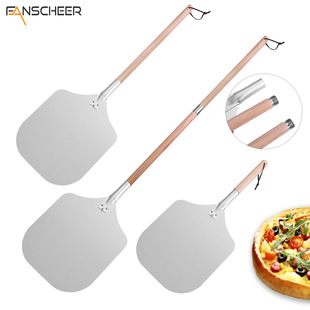 Pizza Shovel Foldableing Aluminum Extended Style Pizza Shovel with Twistable Handle Two-Section Wooden Handle Baking Pizza Transfer Tool Shovel