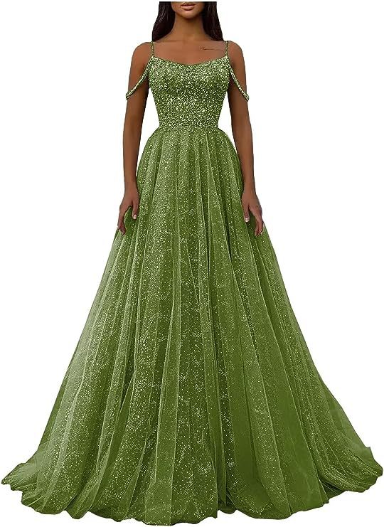 Vestido de noche de gala transparente con hombros descubiertos, estilo nuevo transfronterizo, brillante, para comercio exterior, 2026, venta al por mayor. image 9