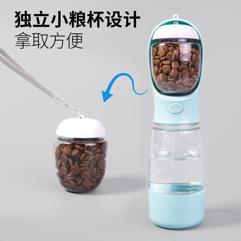 Taza de agua tres en uno multifuncional para perros al aire libre Taza para mascotas Alimentador de agua Taza de agua portátil Bebedero para perros y gatos