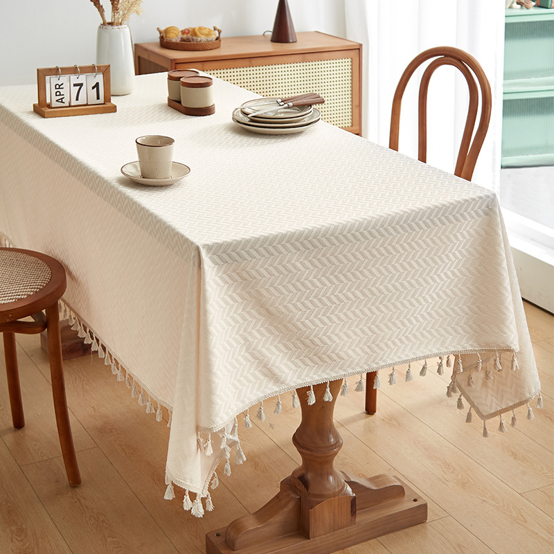 New Japanese Style Retro Pastoral Tablecloth Rectangular Dustproof Heat Insulated Dining Table Coffee Table Cloth Tablecloth Cabinet Cover Towel Household