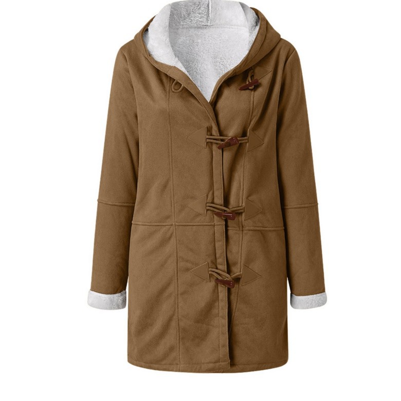 Abrigo de Lana para Mujer de Lana y Poliéster con Capucha para Invierno