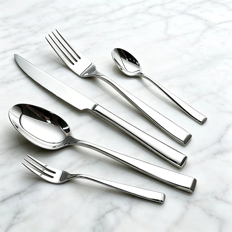 Square Handle Tableware 304 Stainless Steel Extra Thick Knife, Fork and Spoon Set Steak Restaurant High-End Hotel Tableware Knife, Fork and Spoon Square Handle Tableware 304 Stainless Steel Extra Thick Knife, Fork and Spoon Set Steak Restaurant High-End Hotel Tableware Knife, Fork and Spoon