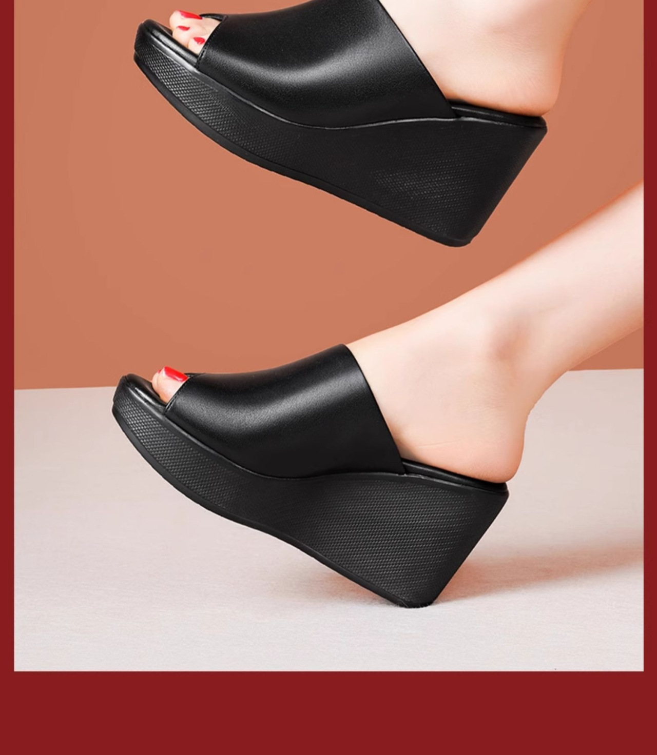 plus Size Women's Peep Toe Wedge Sandals European American Style Roman Summer Flip Flops Outdoor Wear_vogvips.com