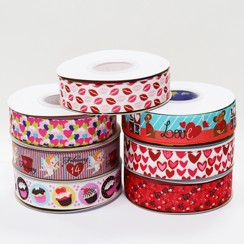 Cinta de la decoración de la boda cinta de la flor del regalo de Qixi 2,5 CM día de San Valentín embalaje cinta de hilo