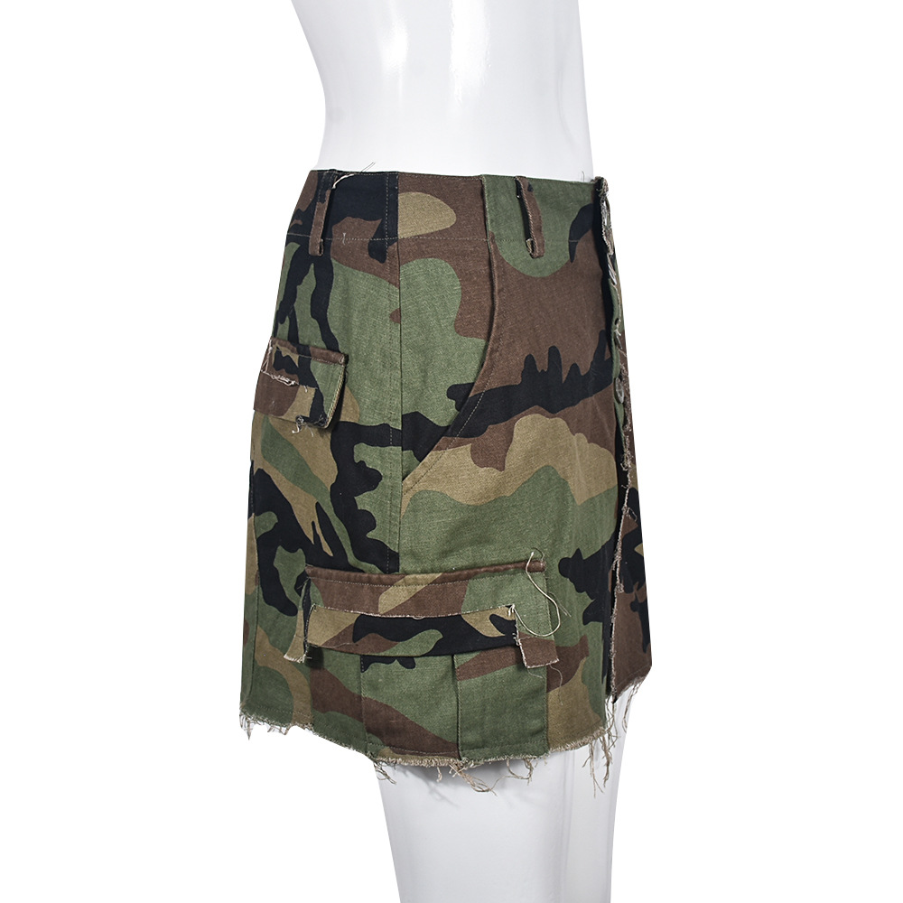 Autumn New Fashion Full Open Skirt Skirt Camouflage Skirt