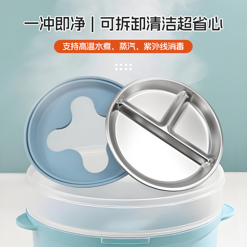 Amazon cubiertos infantiles de acero inoxidable para bebés comidas 304 cubiertos de acero inoxidable platos de silicona tipo ventosa