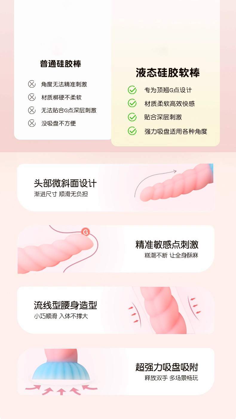 Liquid Silicone Mermaid Spiral Dildo Anal Plug, Large Multicolor Prostate Massager — detail image 4