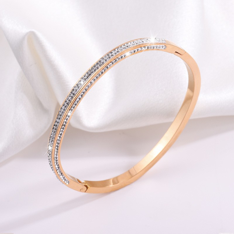 【111】SZ25-3 rose gold three-sided diamond bracelet