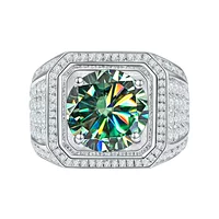 Серебро S925, трансграничное креативное властное мужское кольцо с розовым муассанитом в виде небесной звезды, оптовая продажа, прямые продажи с фабрики