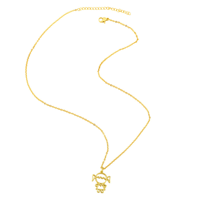 wholesale jewelry cute little boy little girl pendant necklace Nihaojewelry