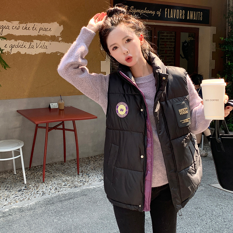 Chaleco de algodón de pluma para mujeres 2024 nuevo otoño y invierno chaleco de hombro corto chaleco de moda de estilo exterior