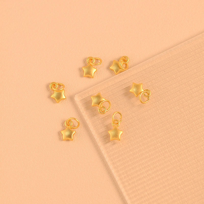 古法金高保色星星小吊坠diy手链手工编织手绳隔珠项链小吊坠配件|undefined