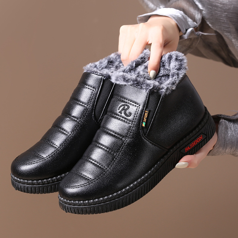 冬季防水防滑老人棉鞋女老北京布鞋加绒保暖妈妈鞋奶奶中老年大码