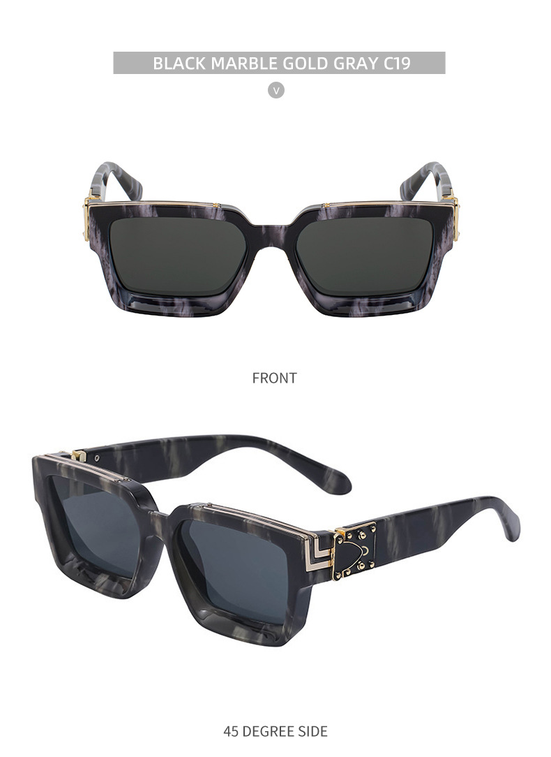 58g Weight Full Frame Glasses Structure Sunglasses Classification PC, UV400 Protection Lens Material Square Glasses Style Outdoor, Travel, Fishing Occasion Solid Color Pattern All Seasons Season Women's Gender Retro Style Retro Solid Color PC UV400 Protection Square Full Frame Women's Sunglasses 27
