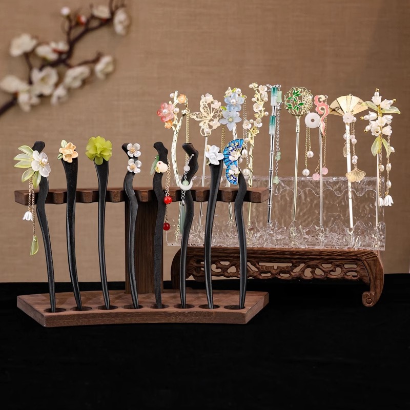 Nueva horquilla china 2025 nuevo estilo estilo antiguo horquilla mujer falda de cara de caballo de alta calidad estilo nacional horquilla de madera paso a paso horquilla tocado