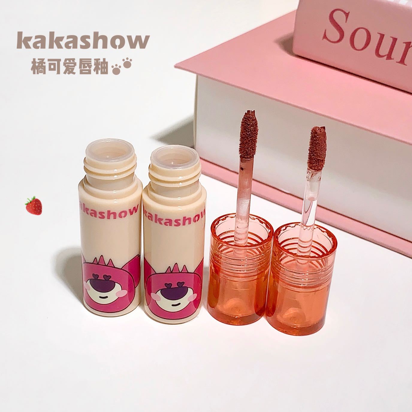 kakashow橘可愛唇釉啞光柔霧口紅低飽和偽素顏卡通元氣唇妝少女