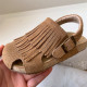 Vintage Tassel Children's Sandals 2025 Summer Girls Beach Shoes Frosted Girls Sandals and Slippers Baby Children's Shoes