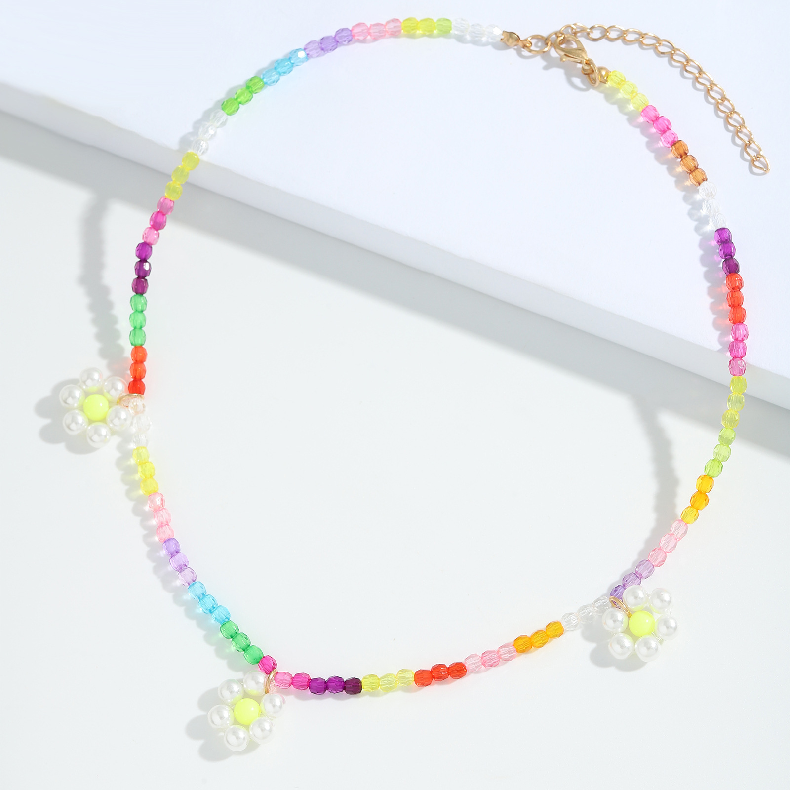 New Handmade Beads Woven Flower Pendant Necklace Bracelet Set display picture 37