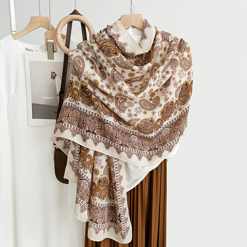 Vintage algodón y lino bufandas elegantes regalos sorpresa del día de la madre mujeres estilo de diseño personalidad de moda