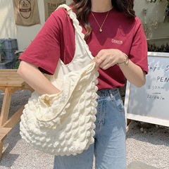 2522 Western Style Cloud Bubble Flower Shoulder Bag New Vest Bag Female Student Simple Handbag Canvas Bag