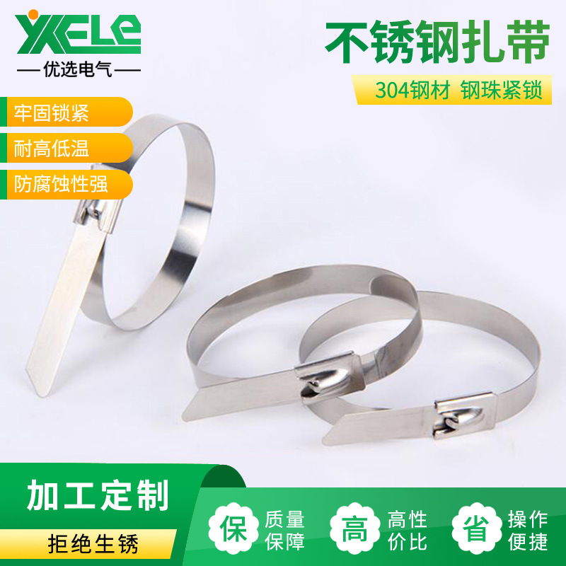 厂家直供 4.6系列x100不锈钢扎带 可定不锈钢304扎带
