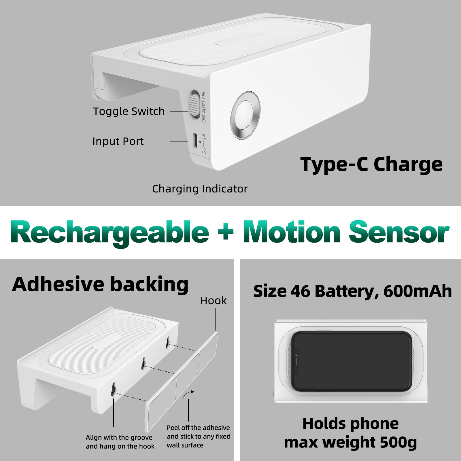Luz para armario con sensor de movimiento e iluminación nocturna_voghion.com