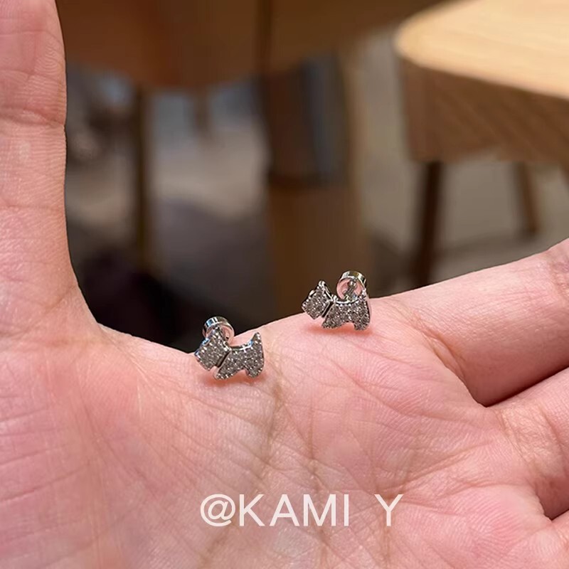 闪闪法兰西小狗耳骨钉高级法式简约可爱设计感小众耳饰耳环女|undefined
