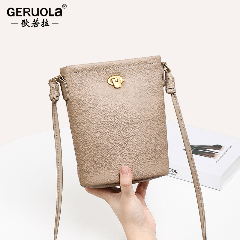 Nuevo bolso para teléfono móvil cuero de gran capacidad estilo japonés simple de gran capacidad mensajero de un solo hombro bolso de almacenamiento para teléfono móvil de mujer